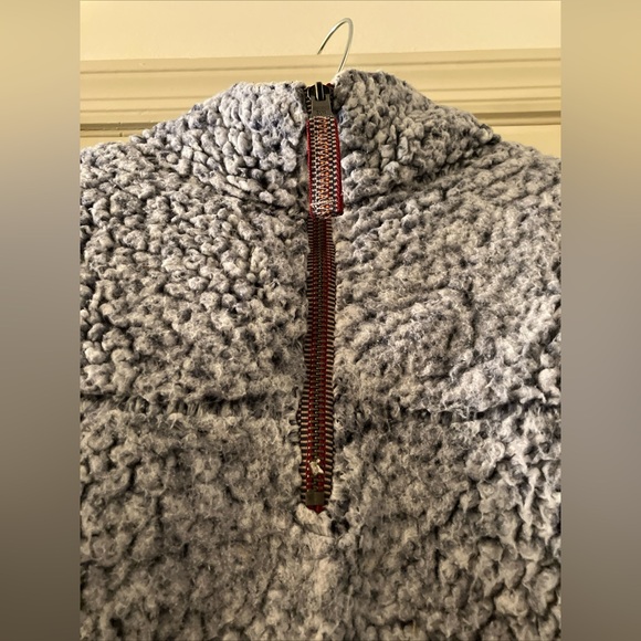 TRUE GRIT Frosty Tip 1/4 Zip Sherpa Pullover Fleece-Grey-Size Small - Picture 3 of 7
